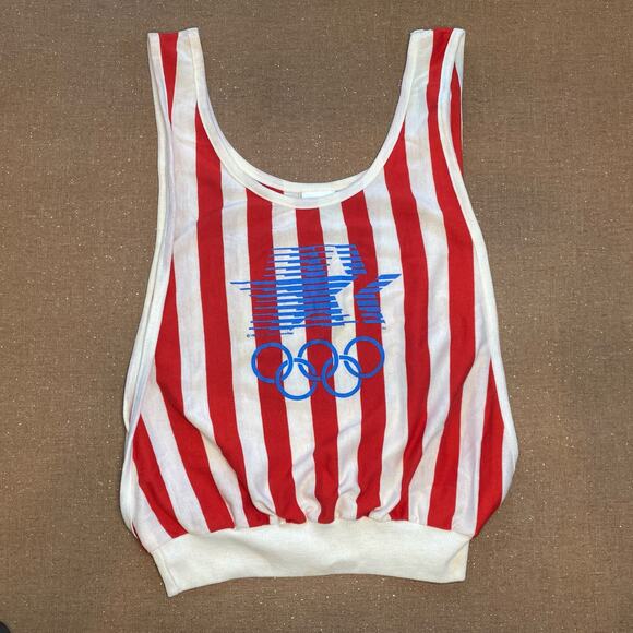 Vintage Levi's 1980 Los Angeles USA Olympic Committee Tank Top Crop Stripes Sz S - Picture 8 of 13